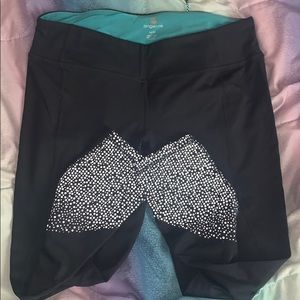 Tangerine leggings with reflective pattern